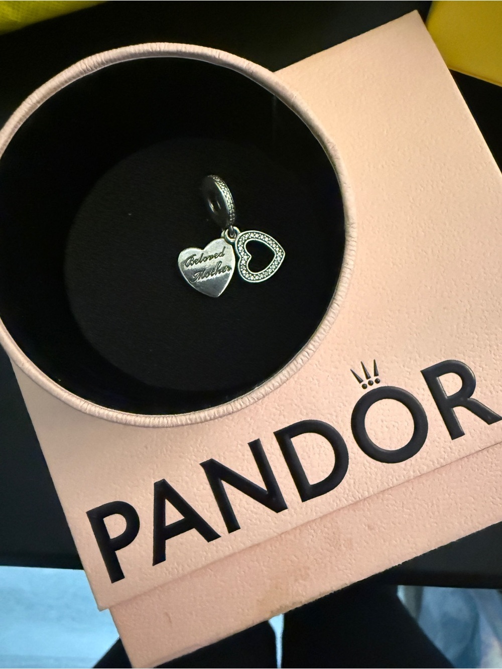 Pandora Retired Beloved Mother Heart Dangle Charm